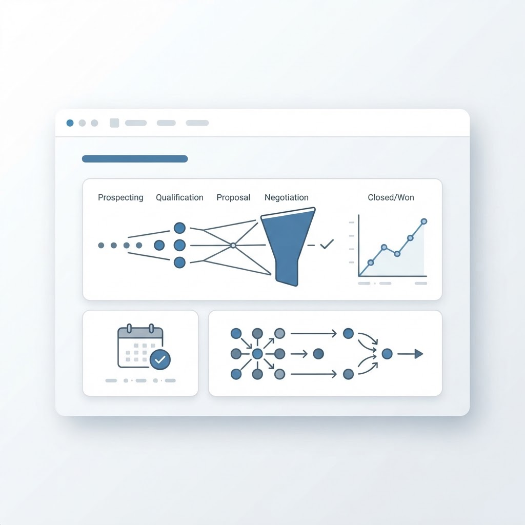 Illustration of the AI Growth Engine's lead pipeline dashboard